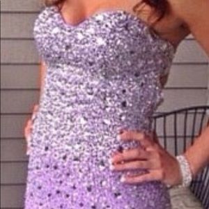 Purple sparkly prom dress